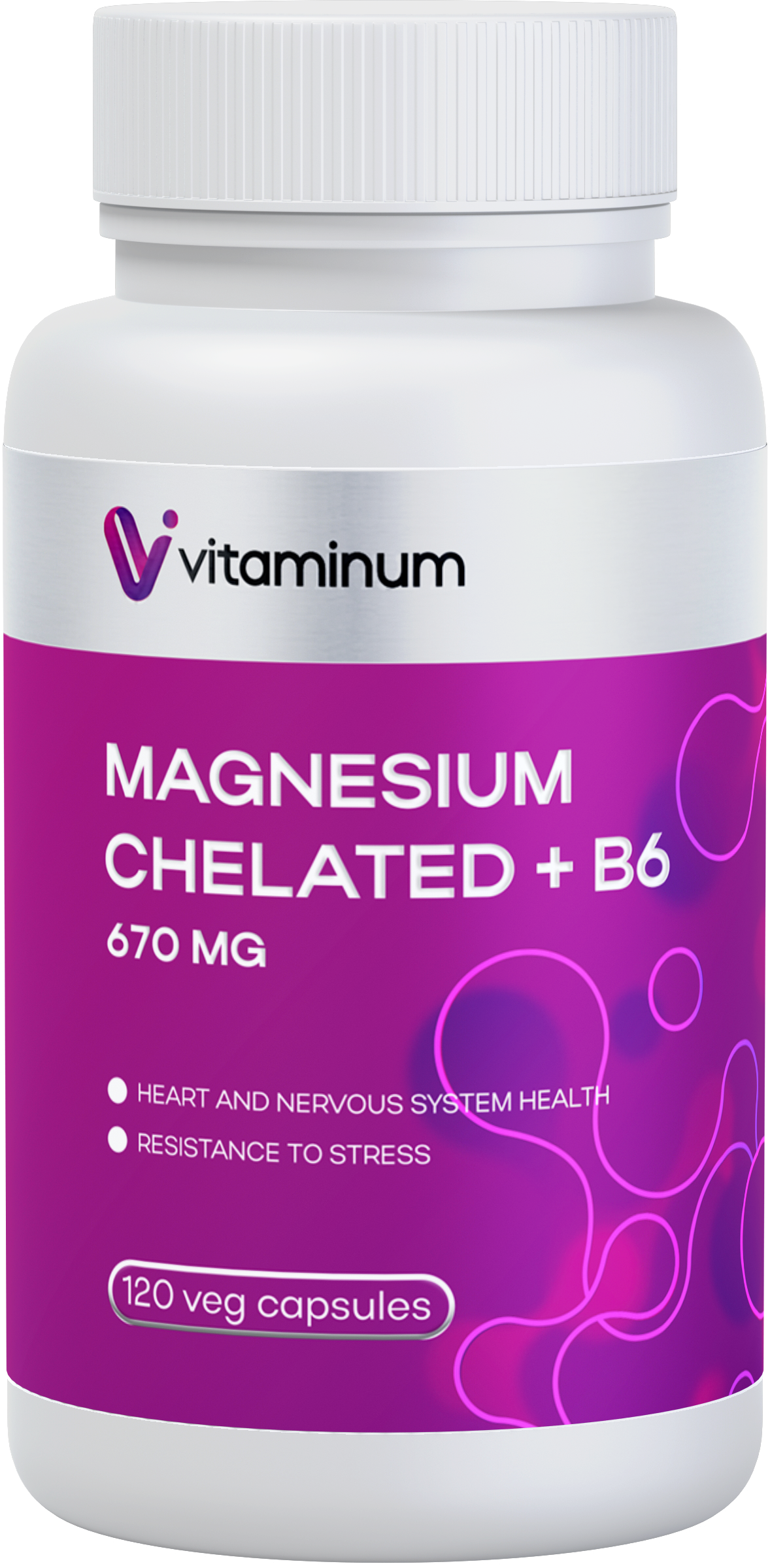  Vitaminum МАГНИЙ ХЕЛАТ + витамин В6 (670 MG) 120 капсул 800 мг  в Печоре